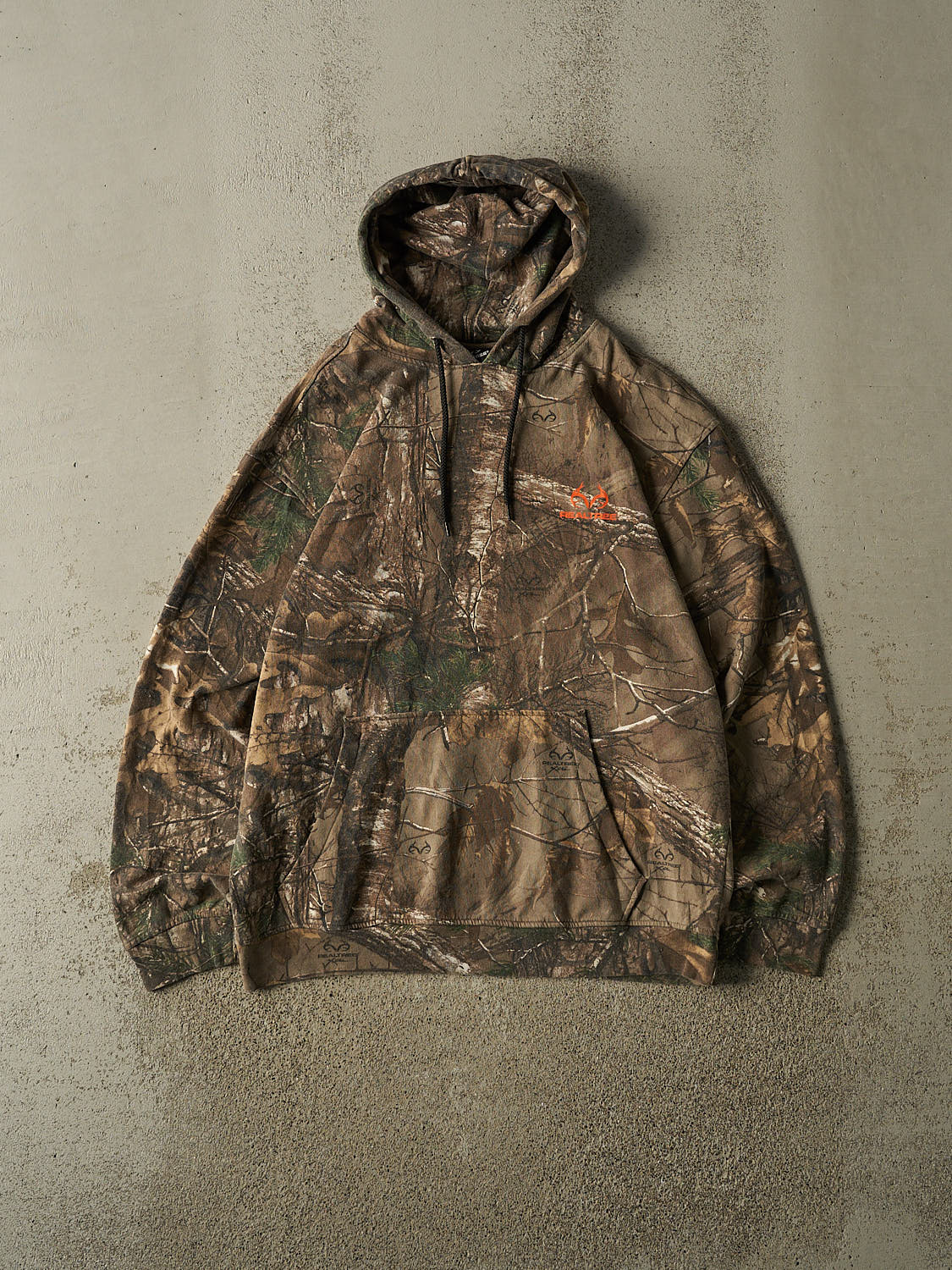 Vintage Y2K Camo Realtree Logo Hoodie (L)