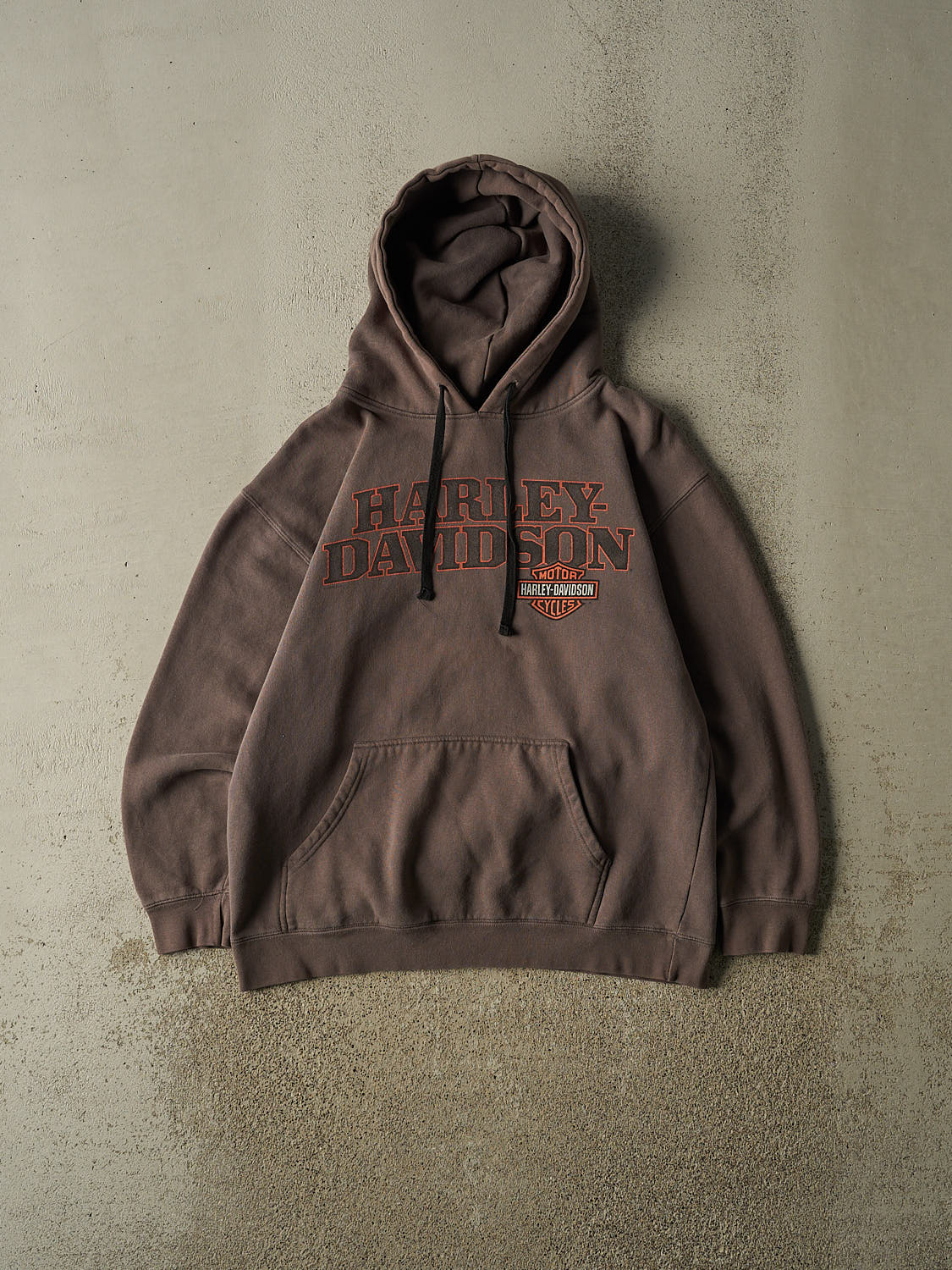 Vintage 12' Faded Charcoal Grey Harley Davidson Fort McMurray Alberta Hoodie (M/L)