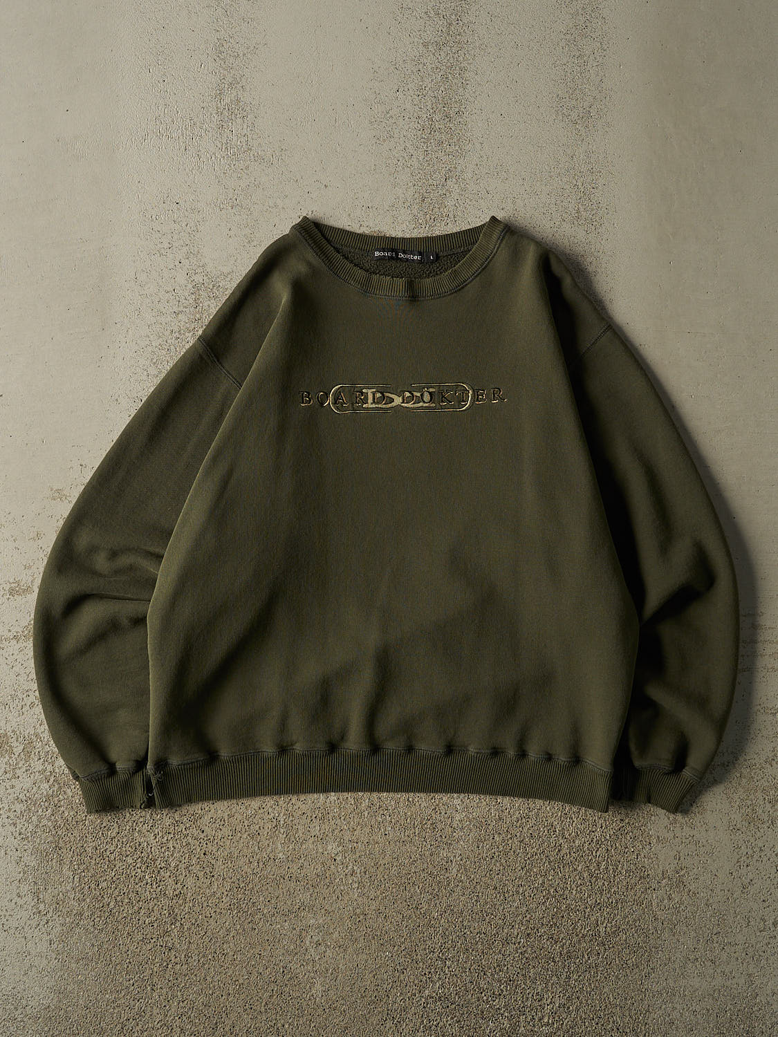 Vintage 90s Green Board Dökter Snowboarding Embroidered Crewneck (L/XL)
