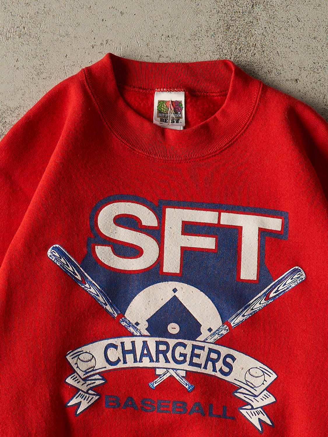 Vintage 90s Red SFT Chargers Baseball Crewneck (L)