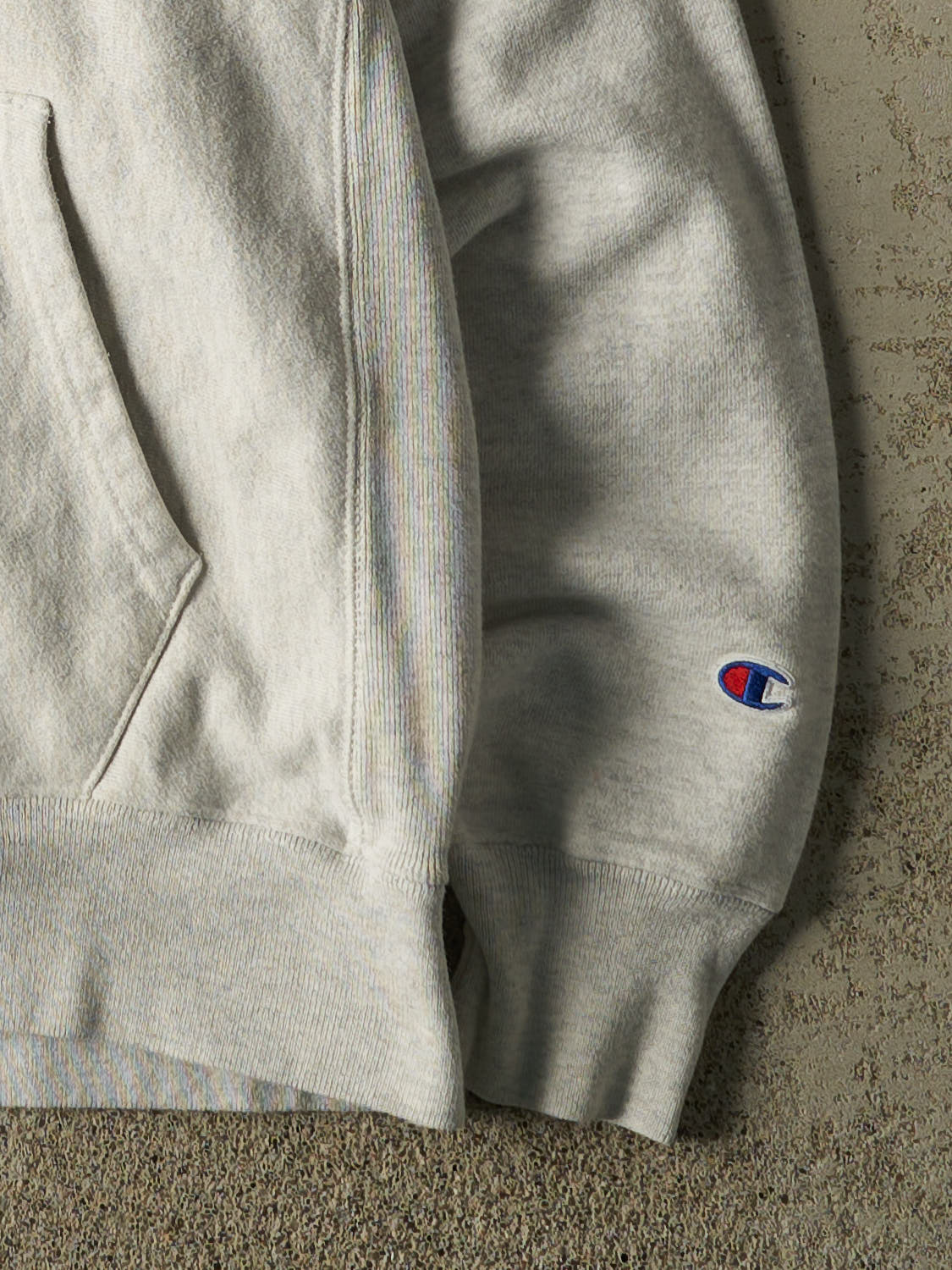 Vintage 90s Heather Grey Champion Reverse Weave University of Notre Dame Track & Field Hoodie (M/L)