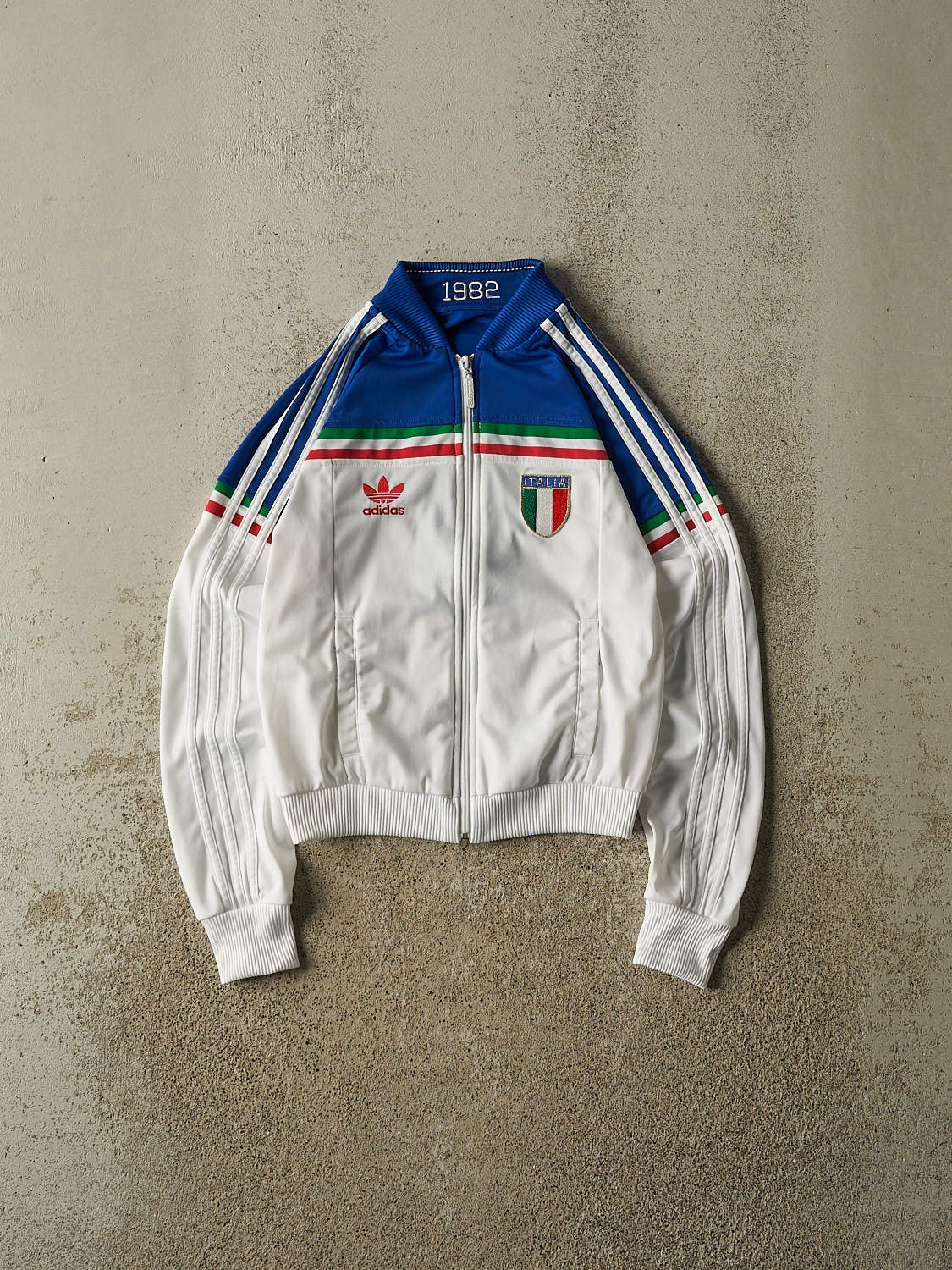 Vintage Y2K White Adidas Italia Zip Up Track Sweater (XXS/XS)