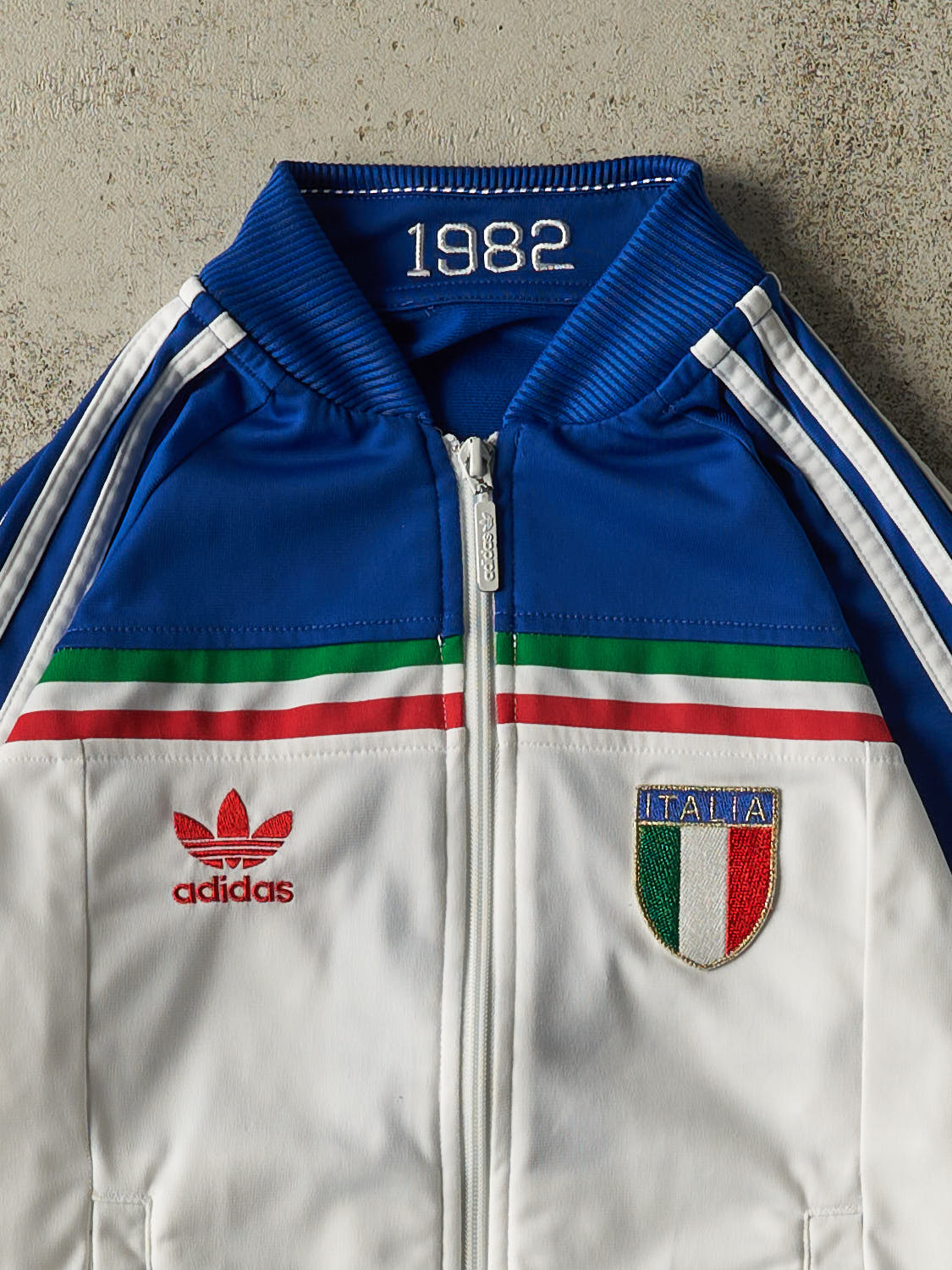 Vintage Y2K White Adidas Italia Zip Up Track Sweater (XXS/XS)