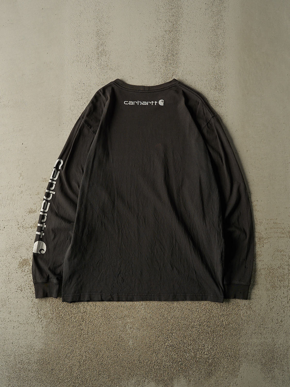 Vintage Y2K Faded Black Carhartt Long Sleeve (XL/XXL)