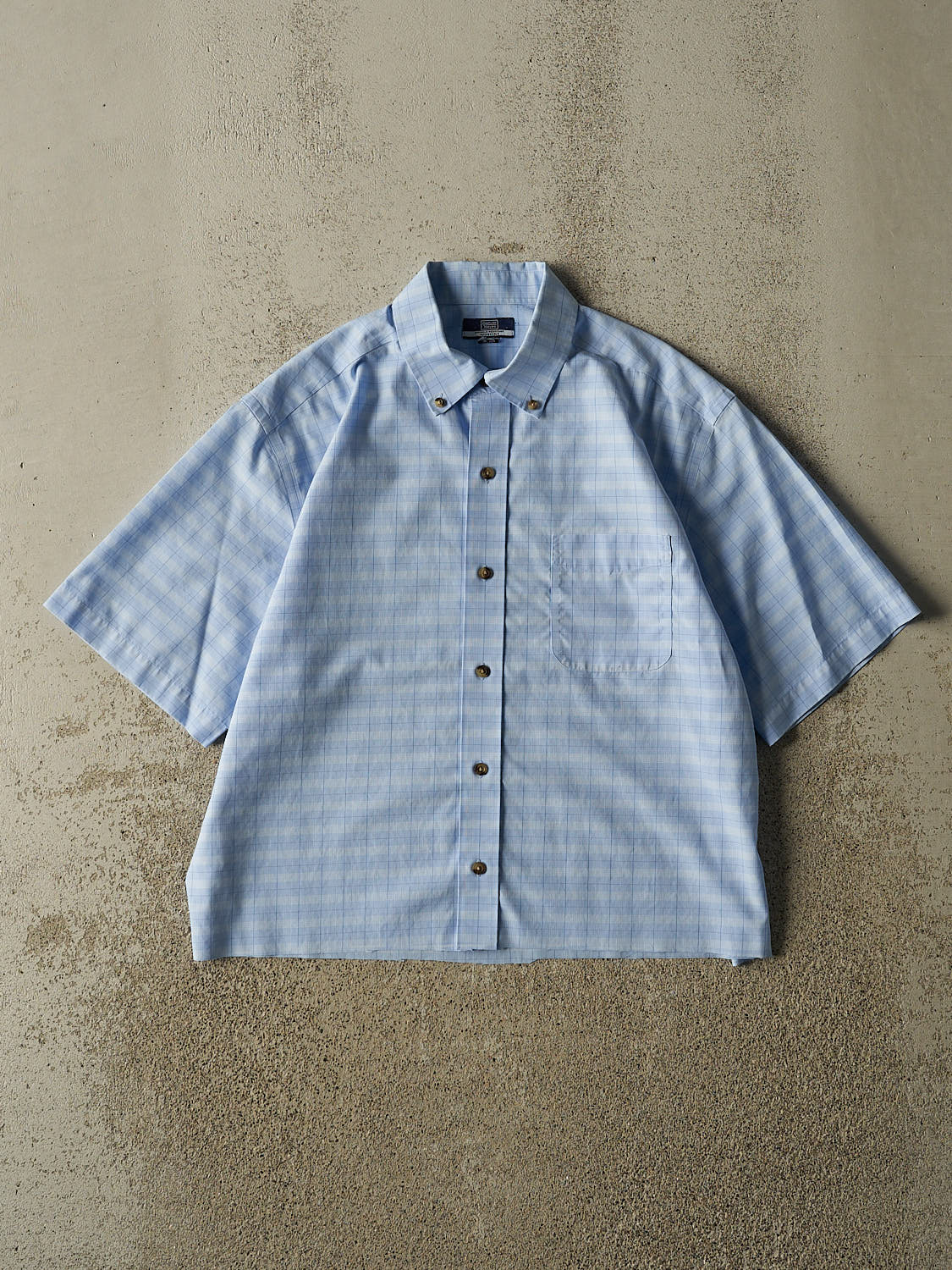 Vintage Y2K Blue Denver Hayes Button Up Cropped Tee (S/M)