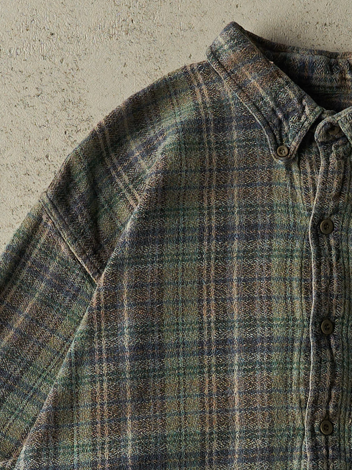 Vintage 90s Green Flannel Button Up Long Sleeve (L/XL)