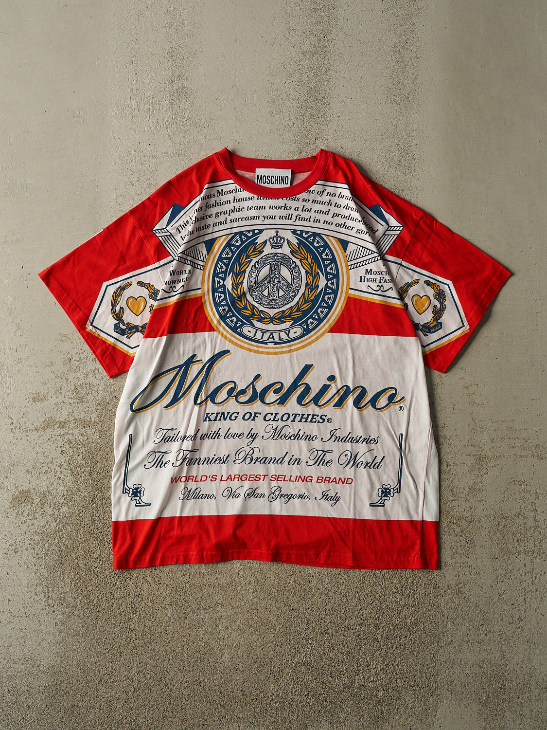 Vintage Y2K Red Moschino x Budweiser Tee (XL)