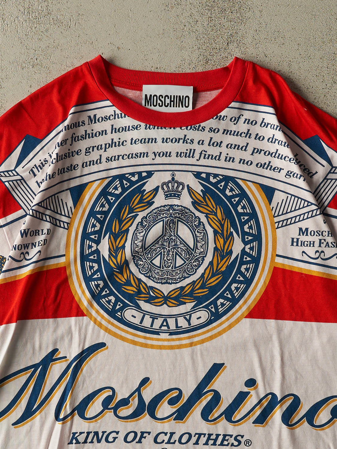 Vintage Y2K Red Moschino x Budweiser Tee (XL)