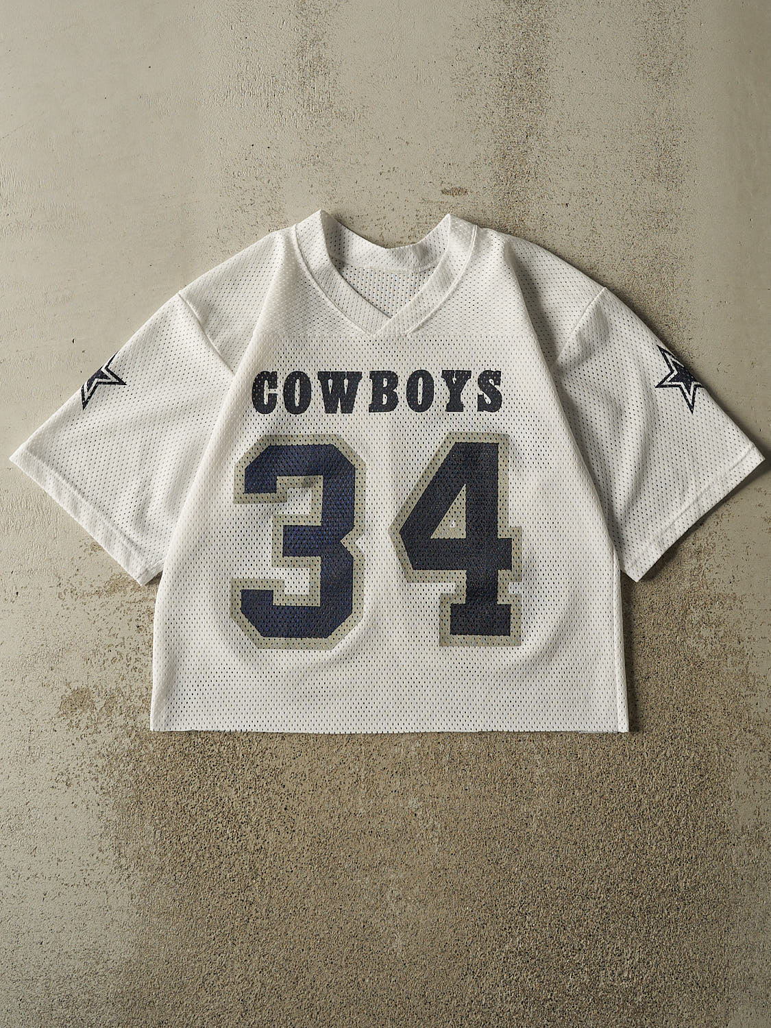 Vintage 90s White Dallas Cowboys #34 Cropped Jersey (M/L)