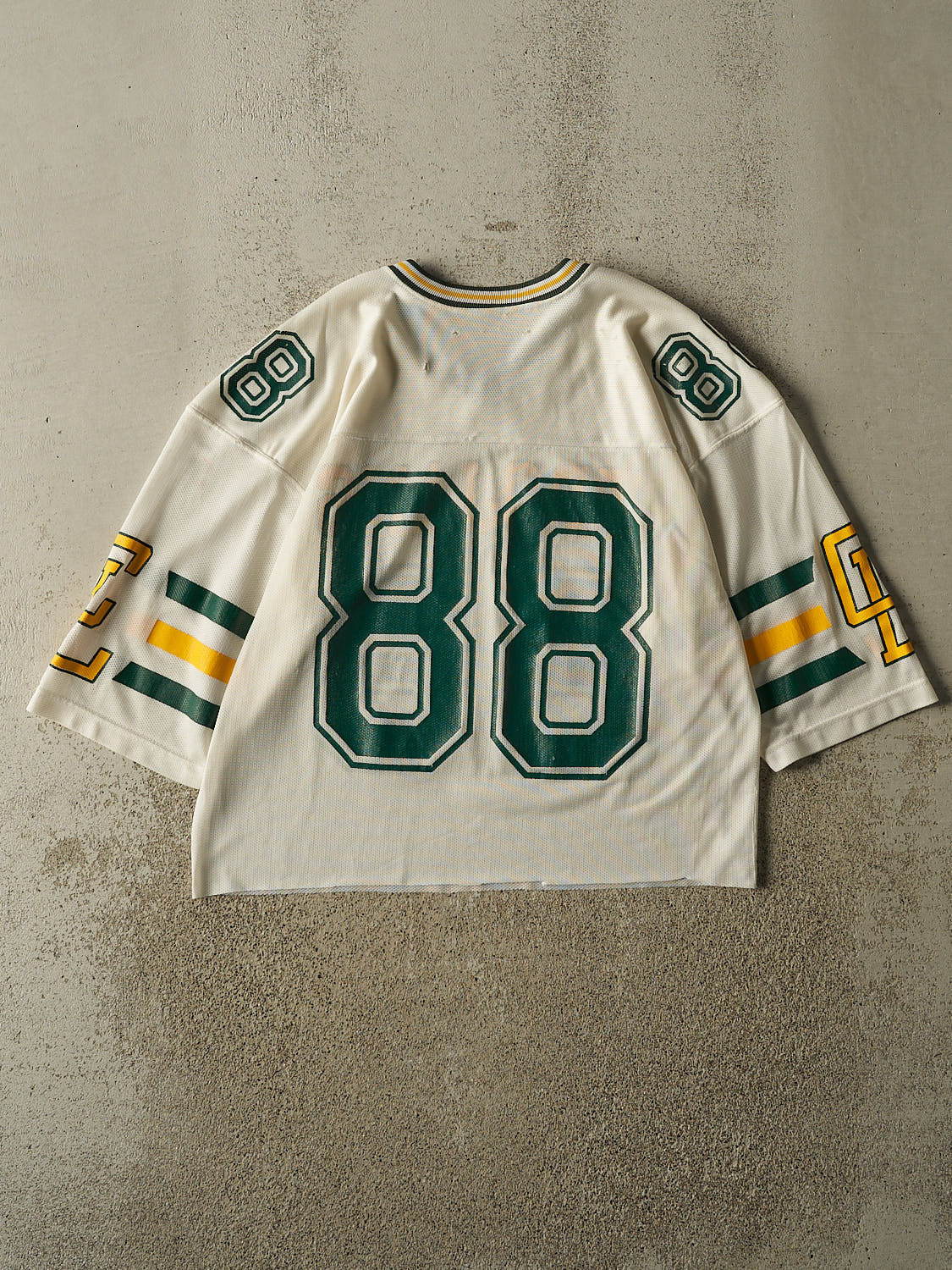 Vintage 90s White CL Trojans #88 Cropped Football Jersey (M/L)