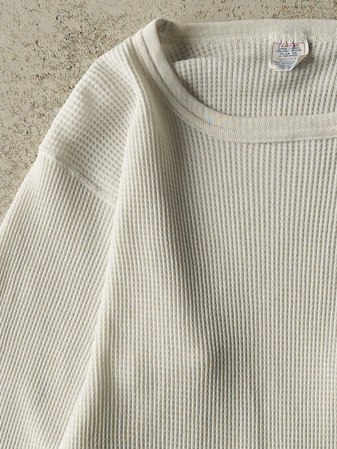 Vintage 90s White Thermal Long Sleeve (XS/S)