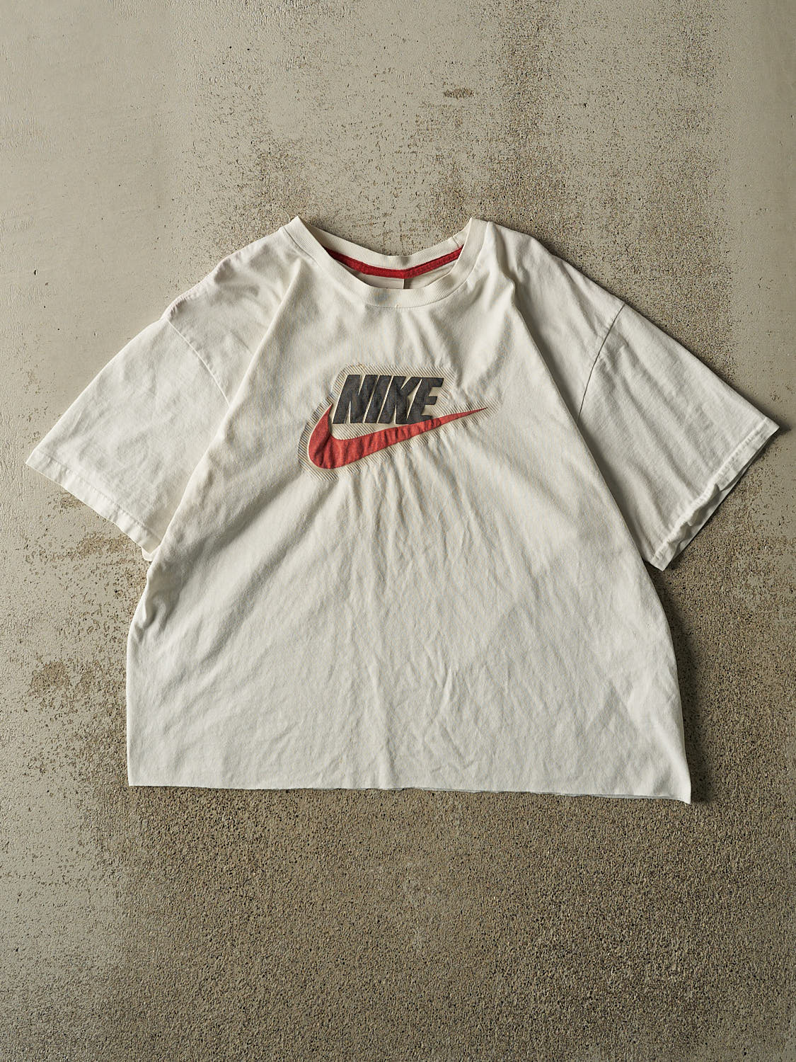 Vintage Y2K White Nike Logo Cropped Tee (M)