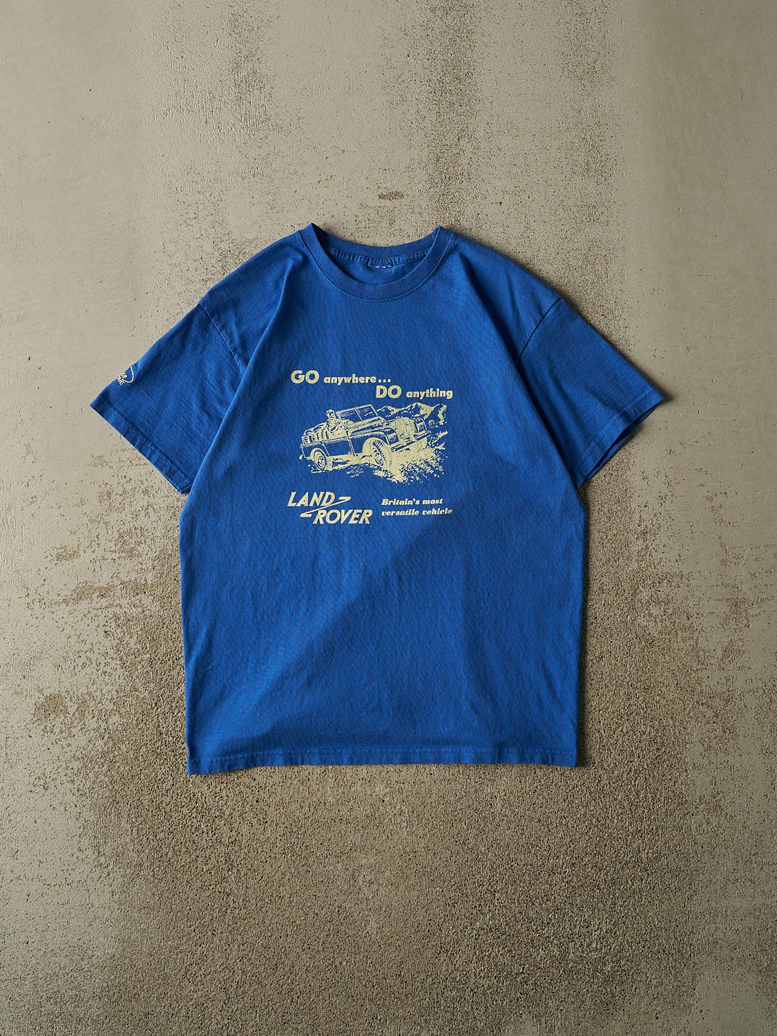 Vintage 90s Blue Land Rover "Go Anywhere, Do Anything" Tee (M)
