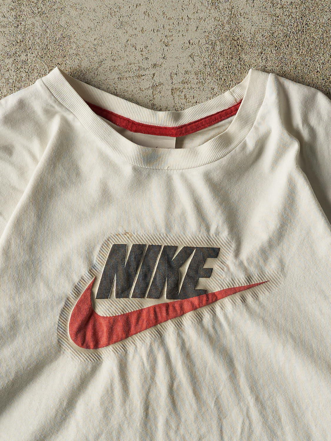 Vintage Y2K White Nike Logo Cropped Tee (M)