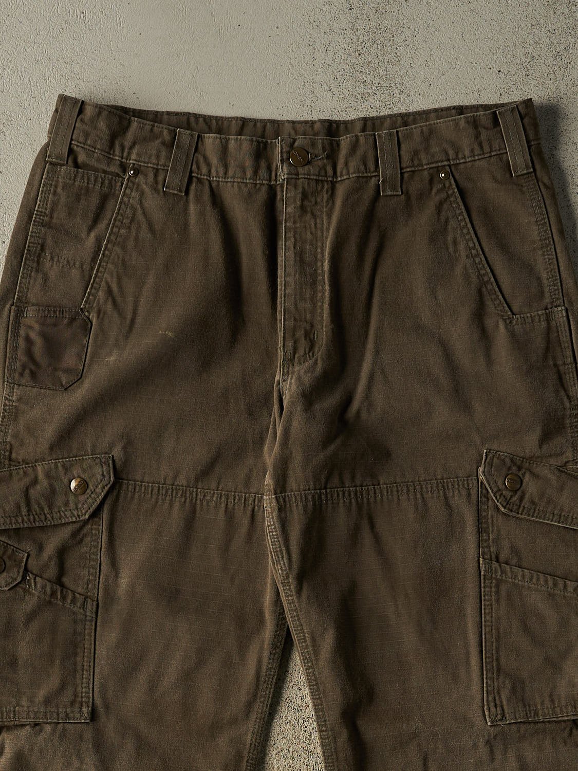 Vintage Y2K Brown Carhartt Double Knee Cargo Ripstop Carpenter Pants (36x31.5)