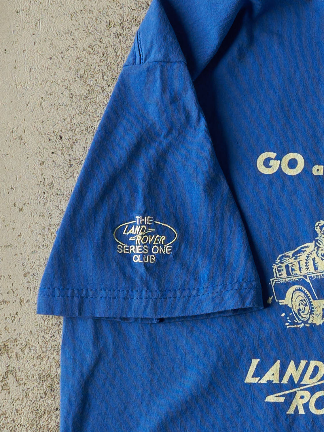 Vintage 90s Blue Land Rover "Go Anywhere, Do Anything" Tee (M)