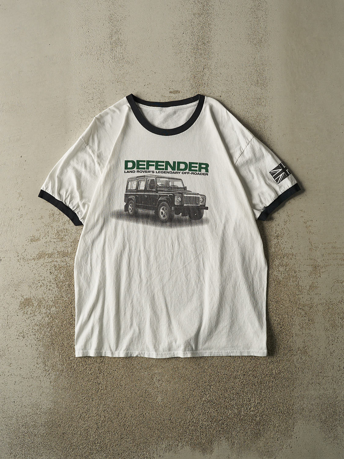 Vintage 90s White Land Rover Defender Ringer Tee (L/XL)