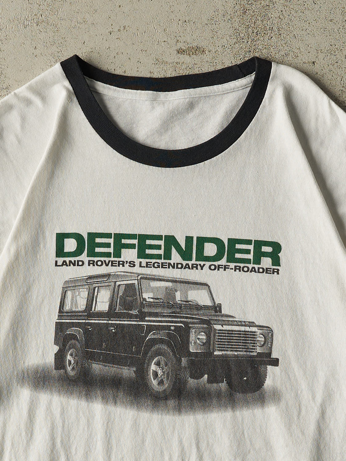 Vintage 90s White Land Rover Defender Ringer Tee (L/XL)