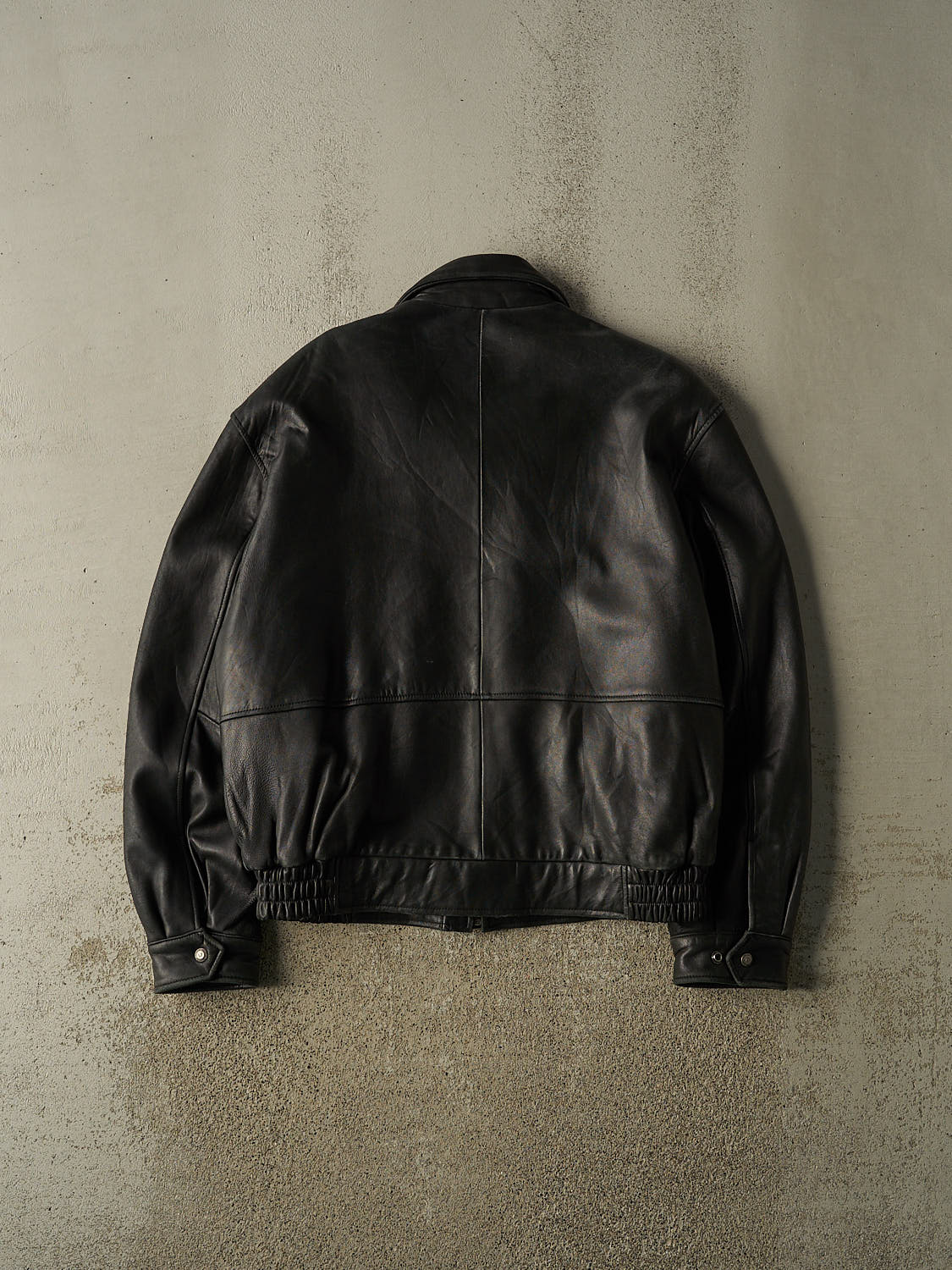 Vintage 90s Black London Fog Leather Bomber Jacket (L)
