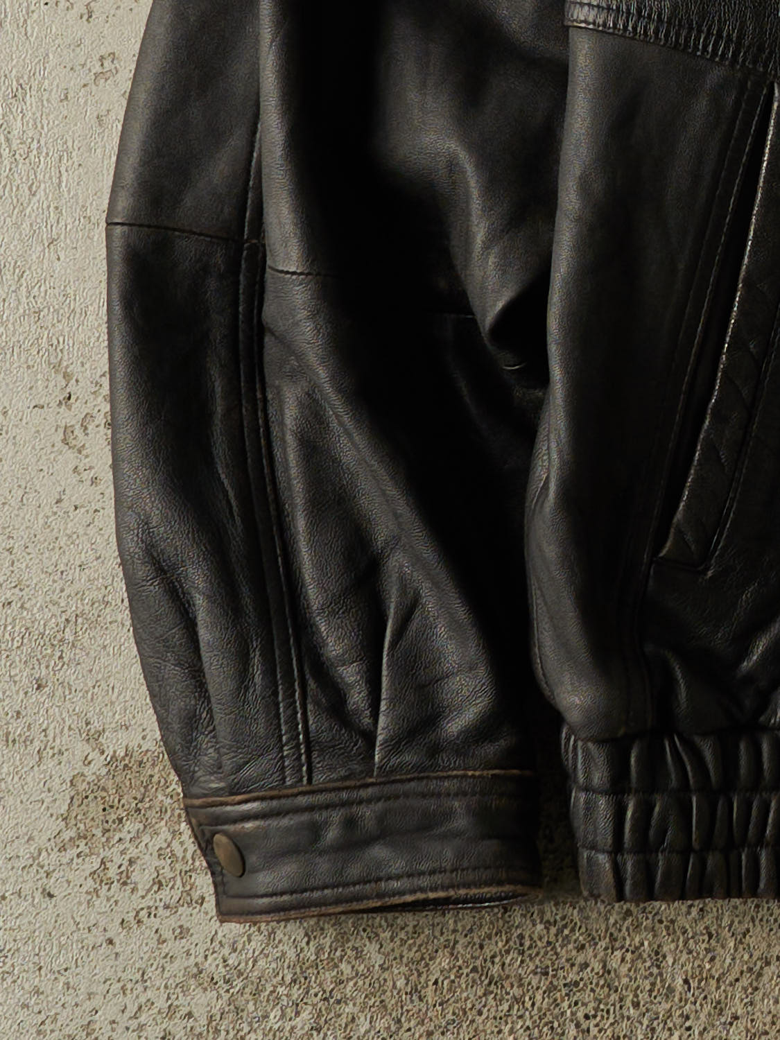 Vintage 80s Brown Leather Bomber Jacket (M)