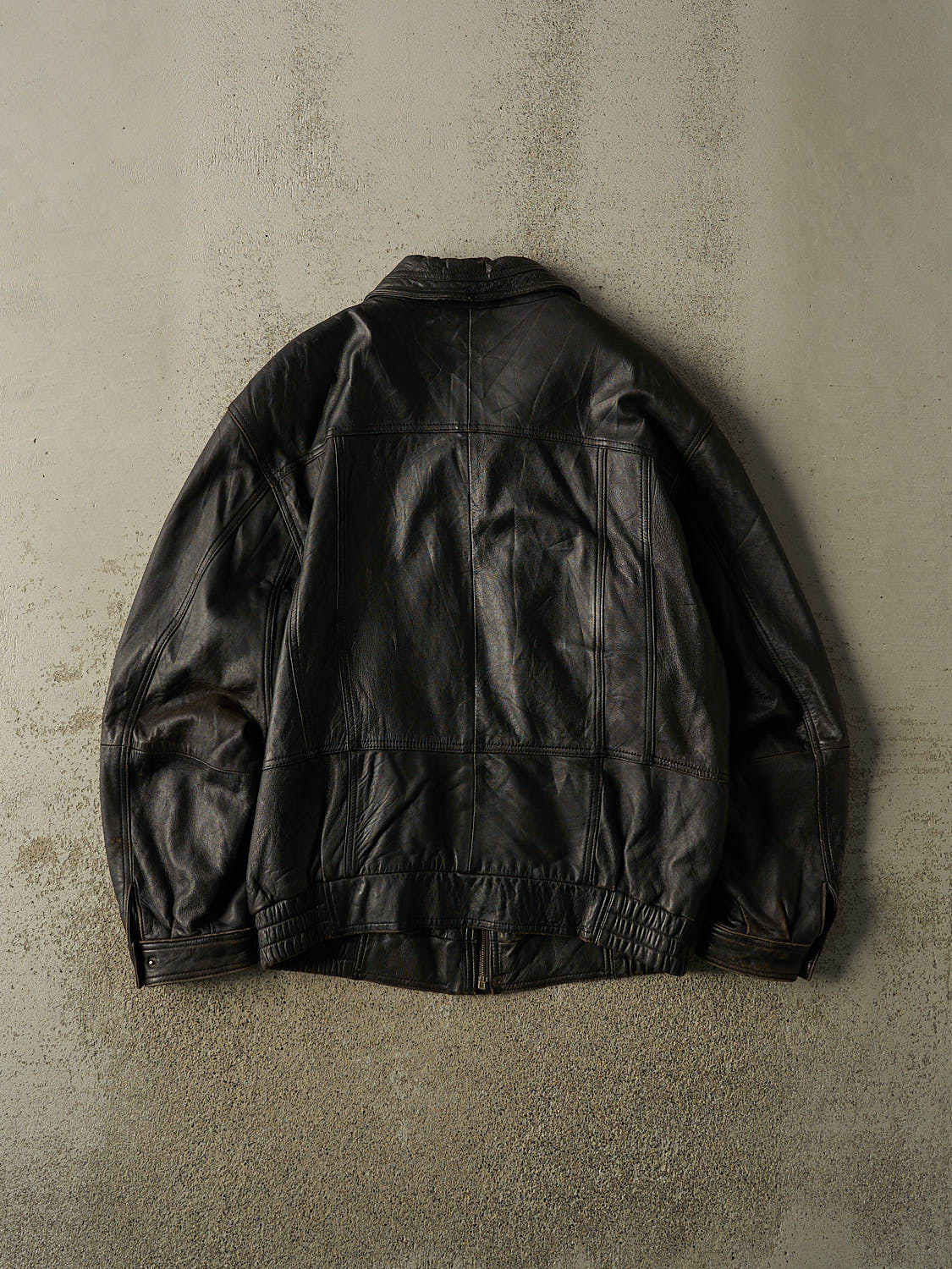 Vintage 80s Brown Leather Bomber Jacket (M)