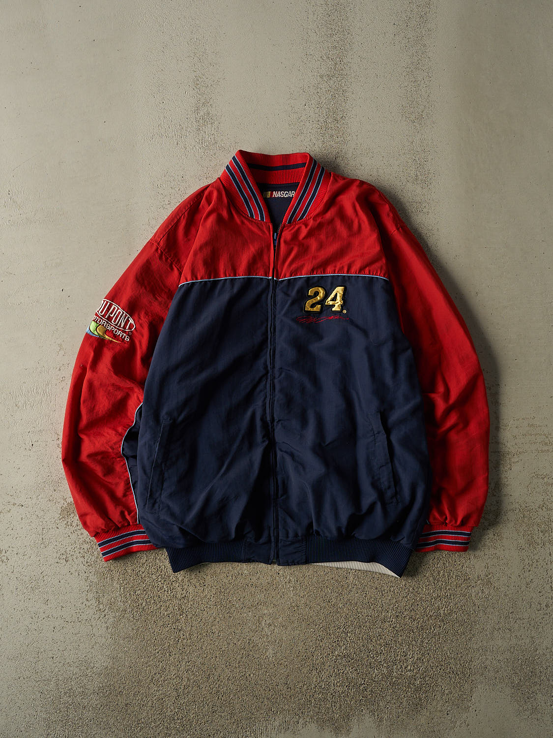 Vintage Y2K Navy Blue Jeff Gordon Nascar Reversible Jacket (XXL)
