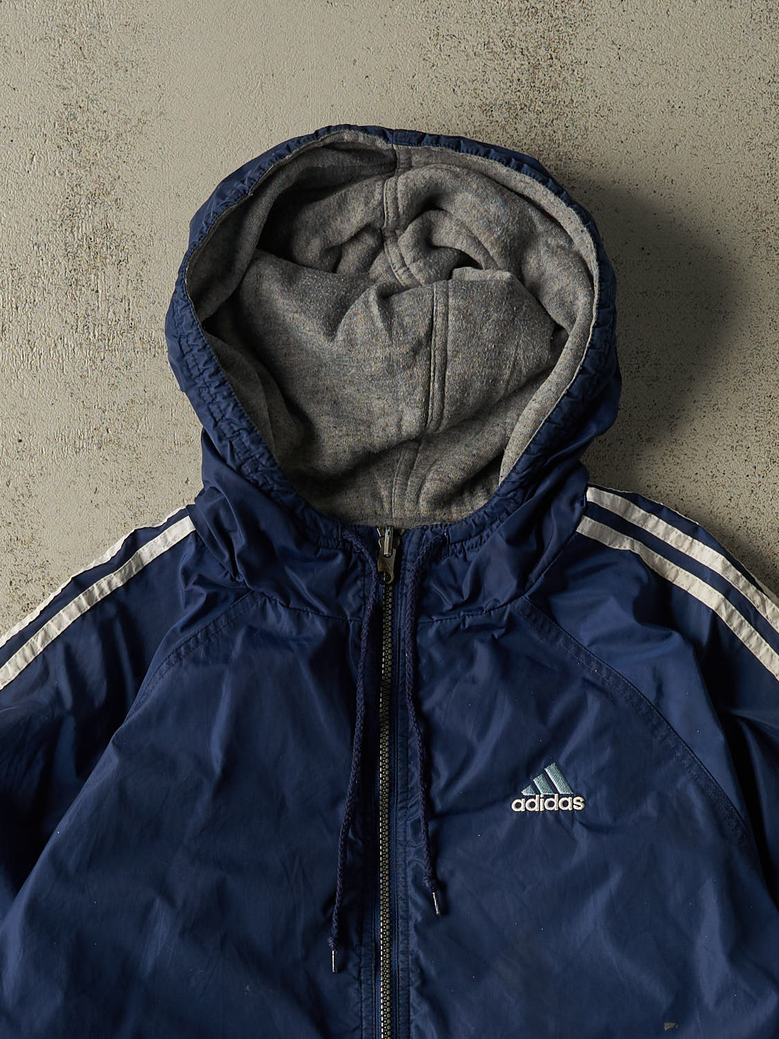 Vintage 90s Navy Blue Adidas Reversible Jacket (M/L)