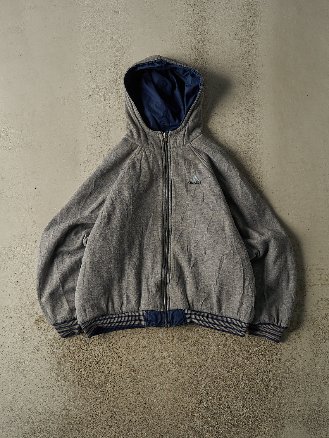 Vintage 90s Navy Blue Adidas Reversible Jacket (M/L)