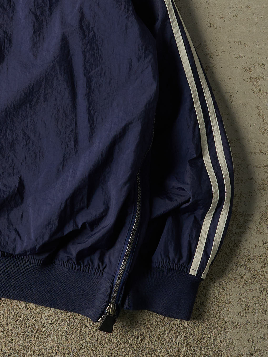 Vintage 90s Navy Blue Adidas Embroidered Pull Over Windbreaker Jacket (L/XL)