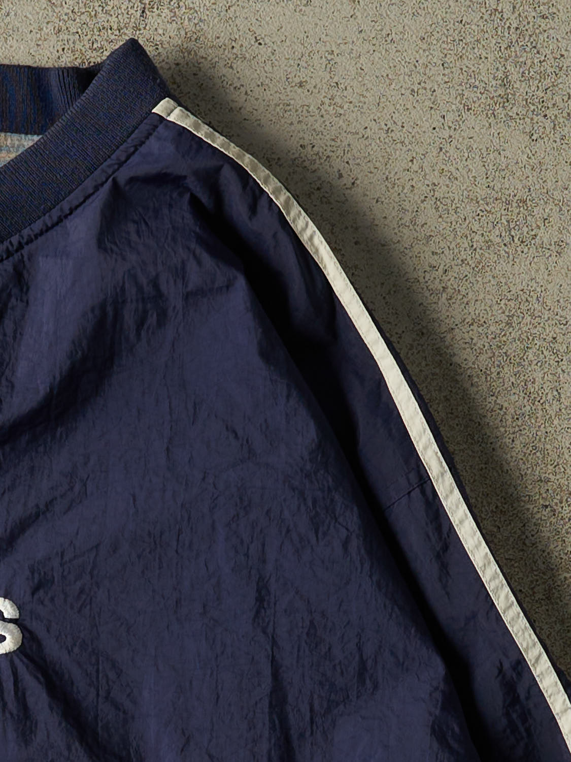 Vintage 90s Navy Blue Adidas Embroidered Pull Over Windbreaker Jacket (L/XL)
