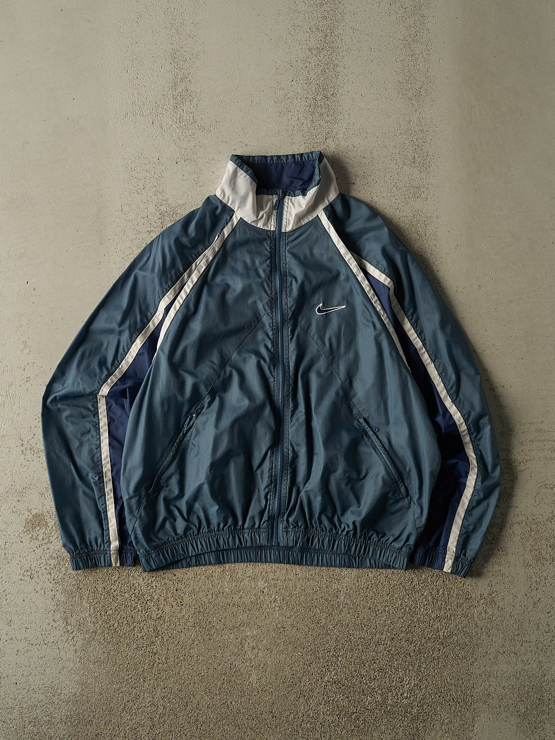 Vintage 90s Navy Blue Nike Windbreaker Jacket (L/XL)