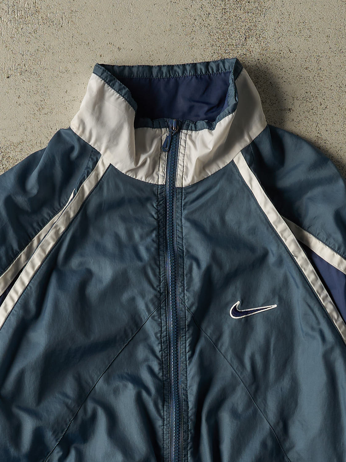 Vintage 90s Navy Blue Nike Windbreaker Jacket (L/XL)