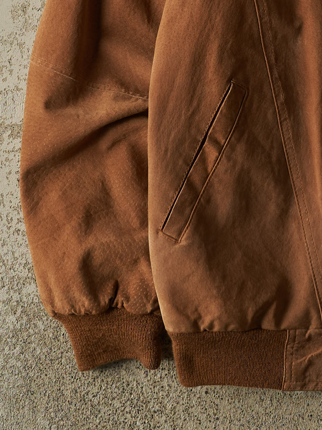 Vintage 90s Brown R&R Suede Leather Bomber Jacket (M/L)