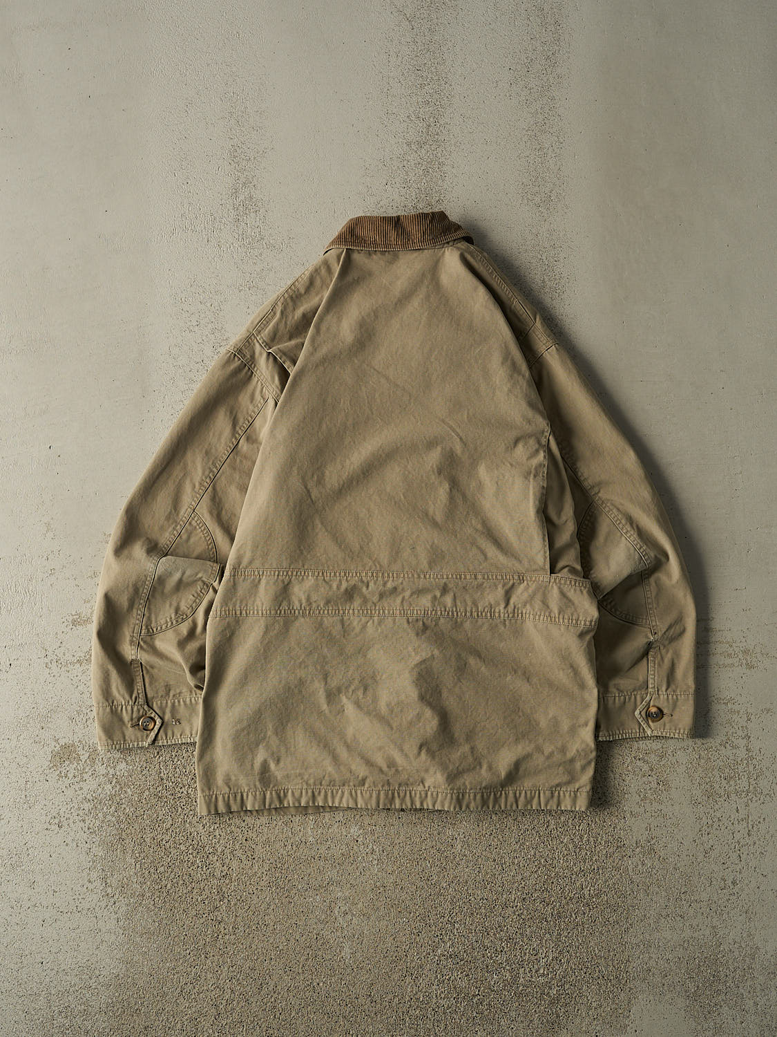 Vintage 90s Beige Land Rover Harrisburg Embroidered Flannel Lined Chore Jacket (XL)