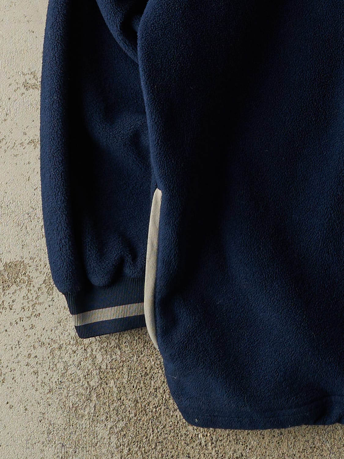 Vintage 90s Navy Blue New England Patriots Embroidered Quarter Zip Fleece (XXL)