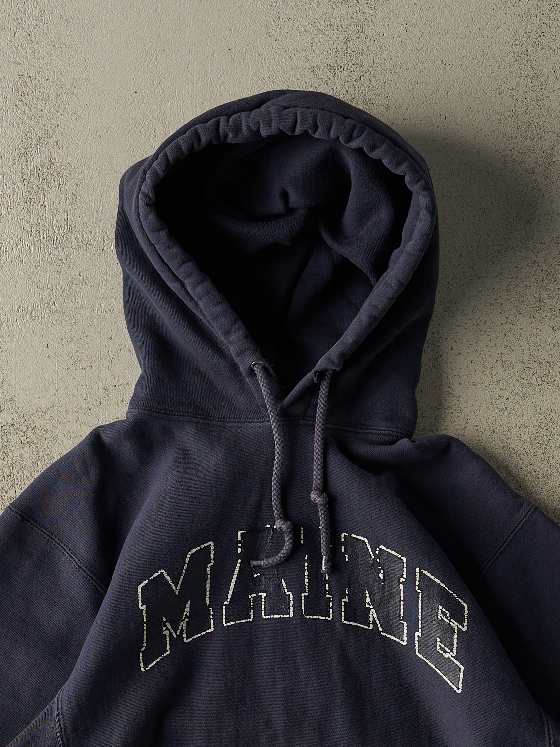 Vintage 90s Navy Blue Champion Reverse Weave Maine Hoodie (S/M)