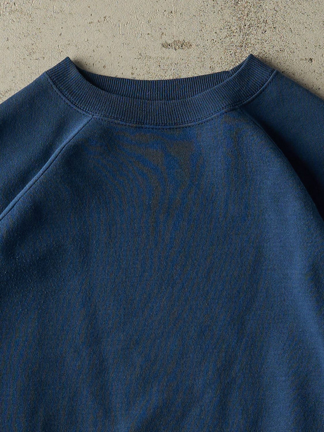 Vintage 80s Faded Navy Blue Blank Crewneck (S/M)