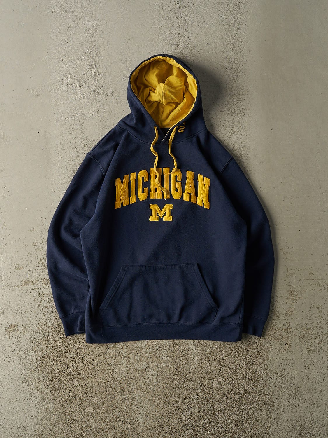 Vintage Y2K Navy Blue University of Michigan Hoodie (S/M)