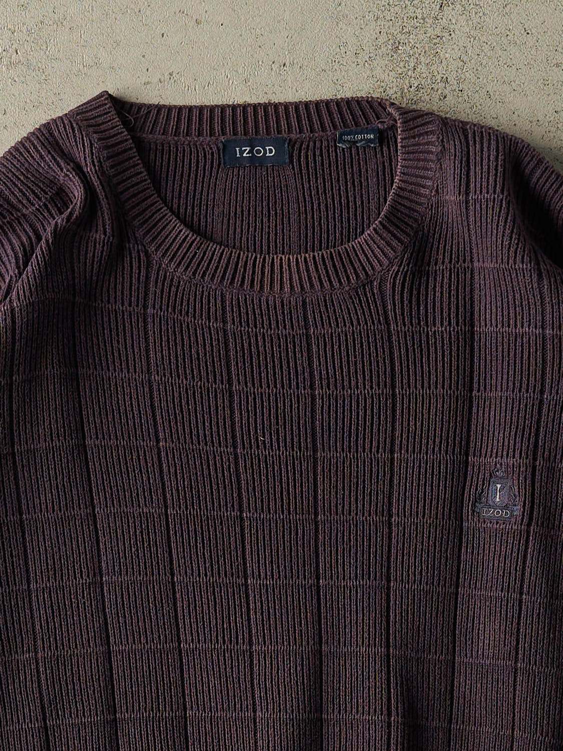 Vintage 90s Purple Izod Embroidered Patterned Knit (XL/XXL)