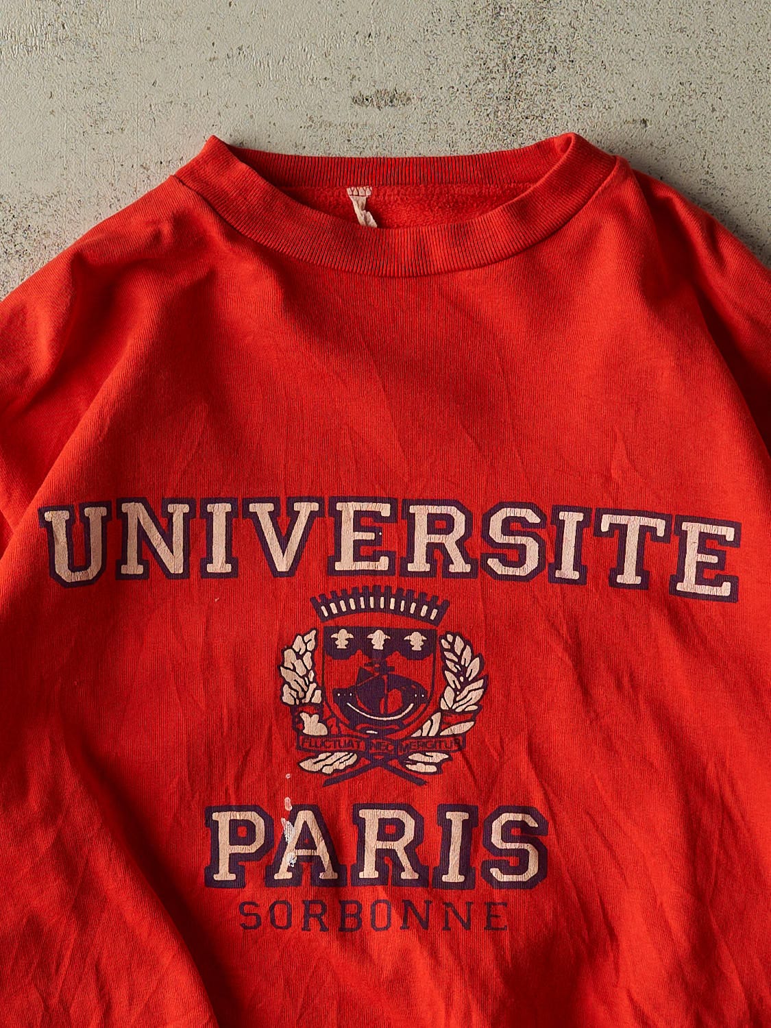 Vintage 80s Red University of Paris Crewneck (M)