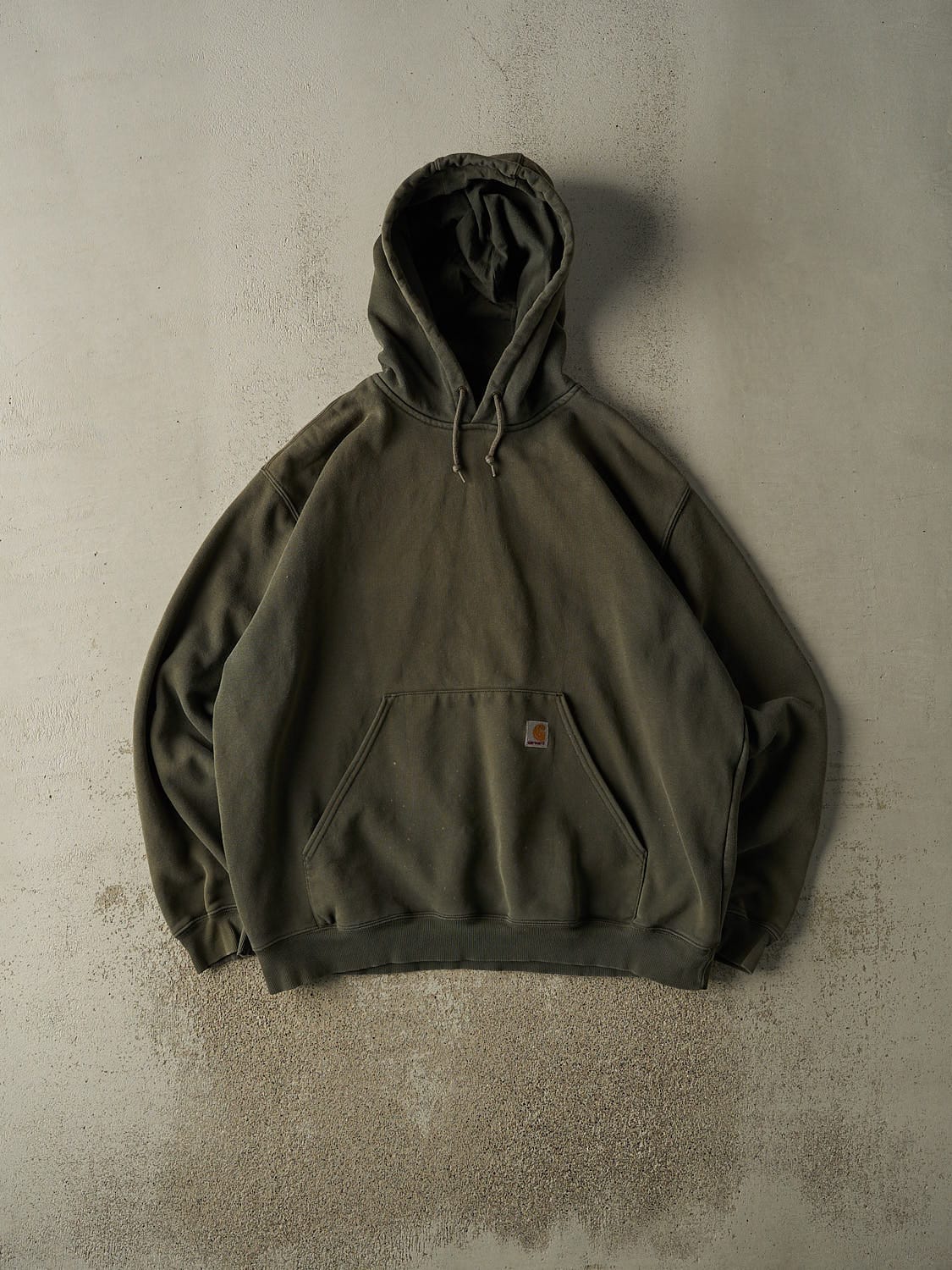 Vintage 90s Sun Faded Green Carhartt Hoodie (XXL)