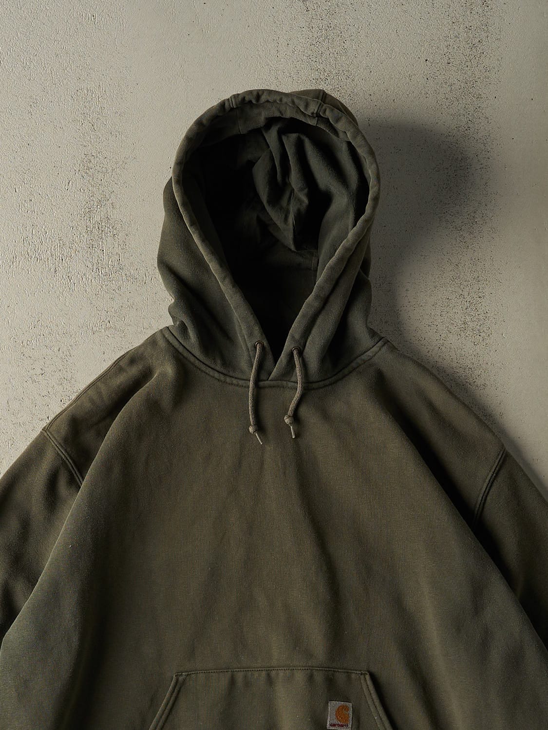 Vintage 90s Sun Faded Green Carhartt Hoodie (XXL)