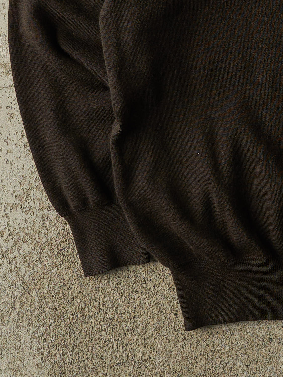 Vintage 80s Brown Mock Neck Lightweight Wool Knit (M)