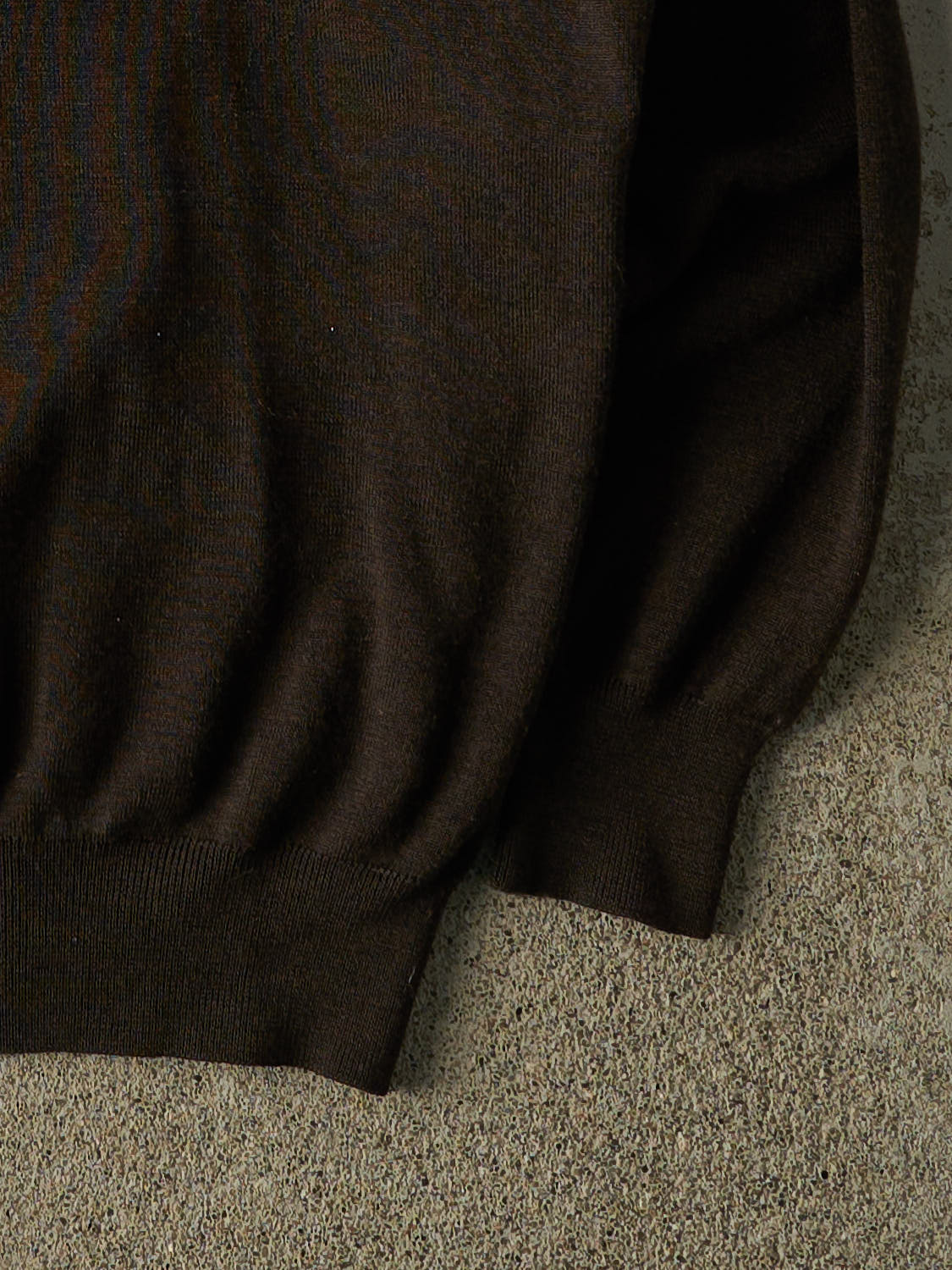 Vintage 80s Brown Mock Neck Lightweight Wool Knit (M)