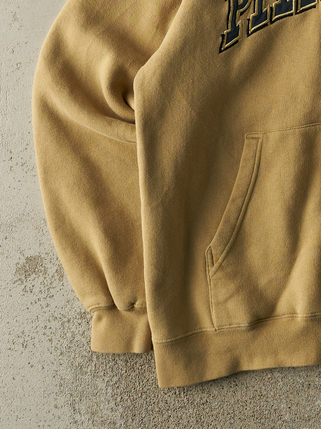 Vintage 90s Beige University of Pittsburgh Panthers Embroidered Hoodie (L/XL)