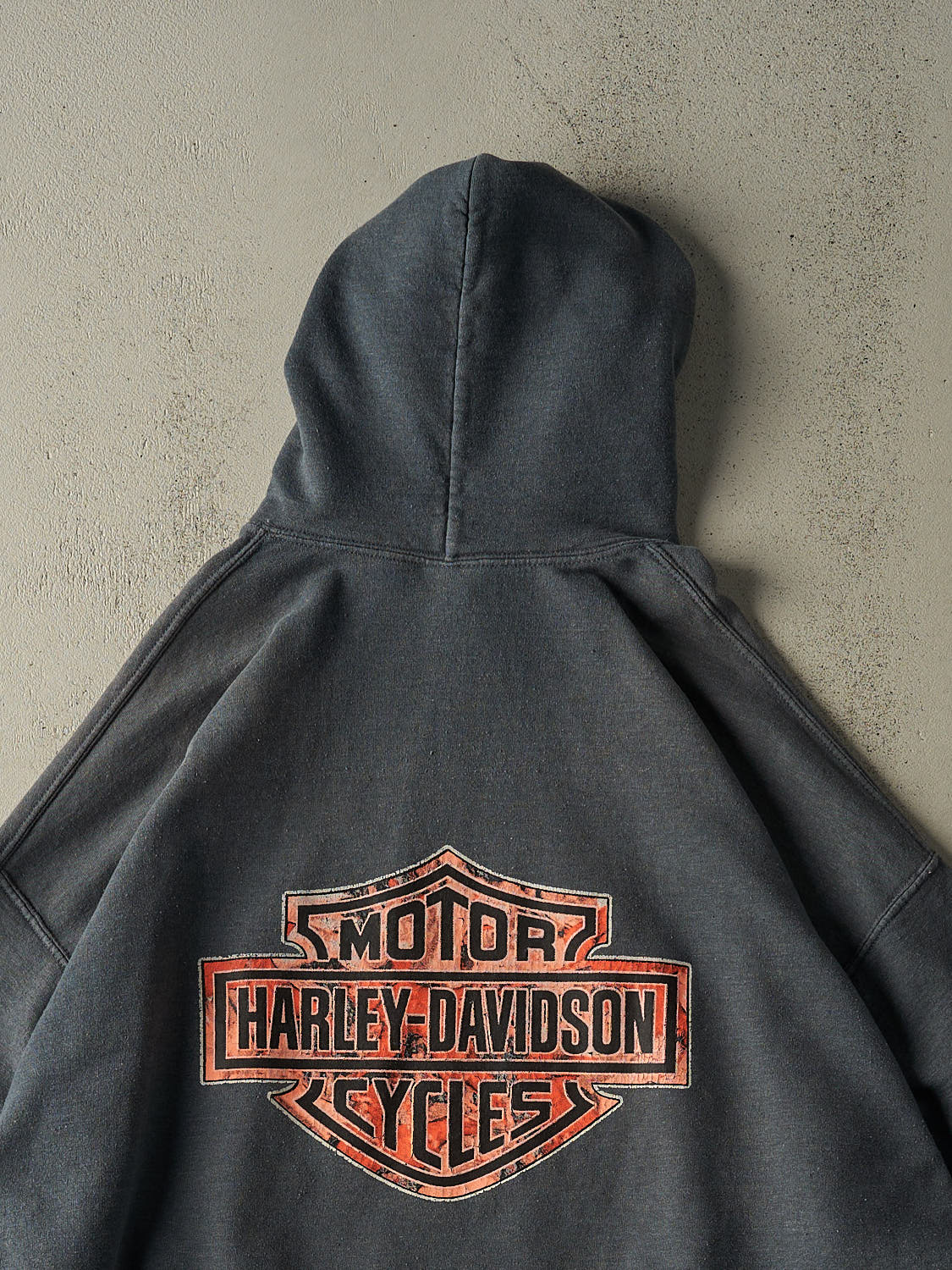 Vintage 90s Charcoal Grey Harley Davidson Hoodie (XXL)