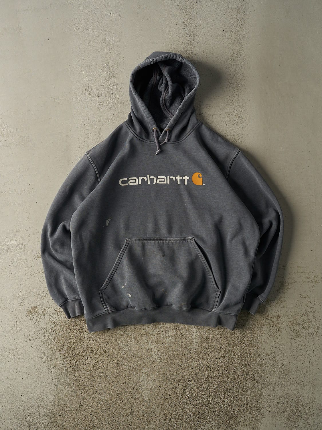 Vintage Y2K Grey Carhartt Hoodie (XL)