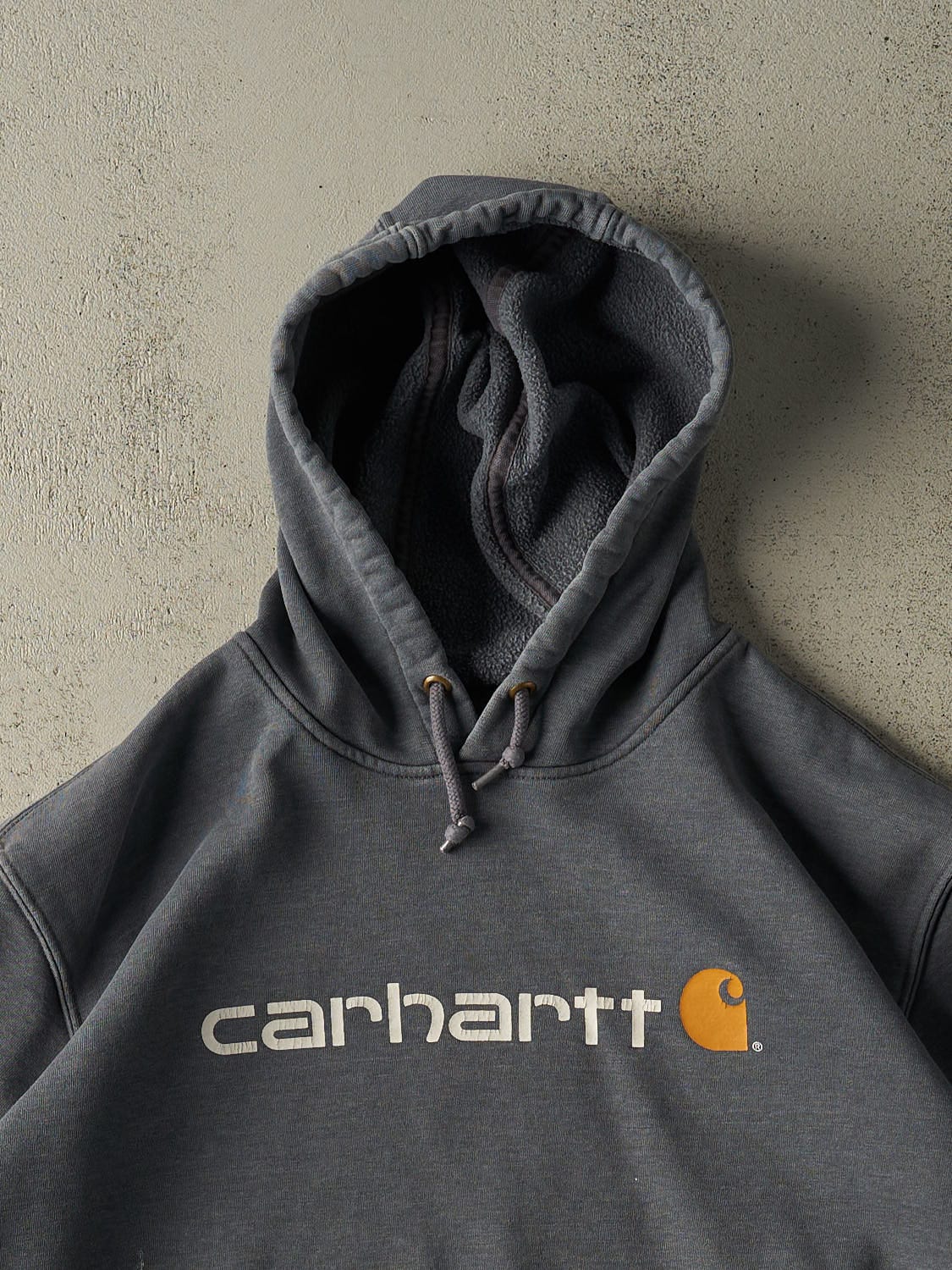Vintage Y2K Grey Carhartt Hoodie (XL)