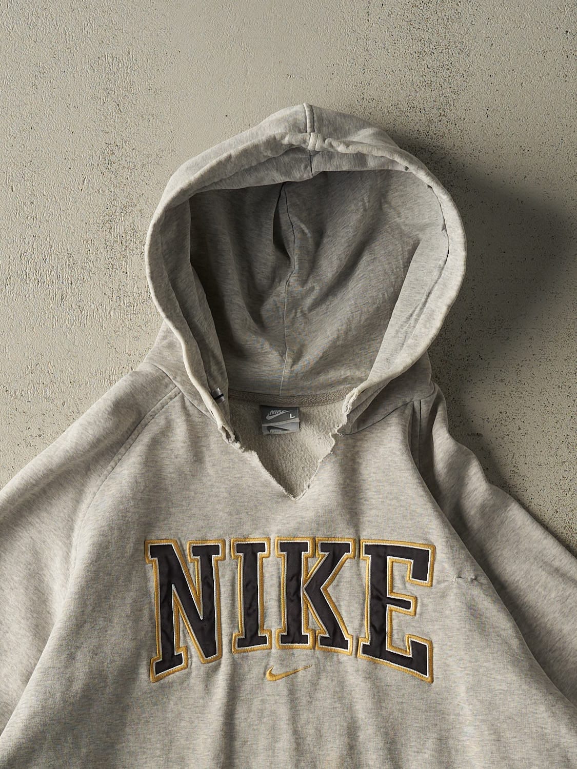 Vintage Y2K Heather Grey Nike Embroidered Hoodie (M/L)