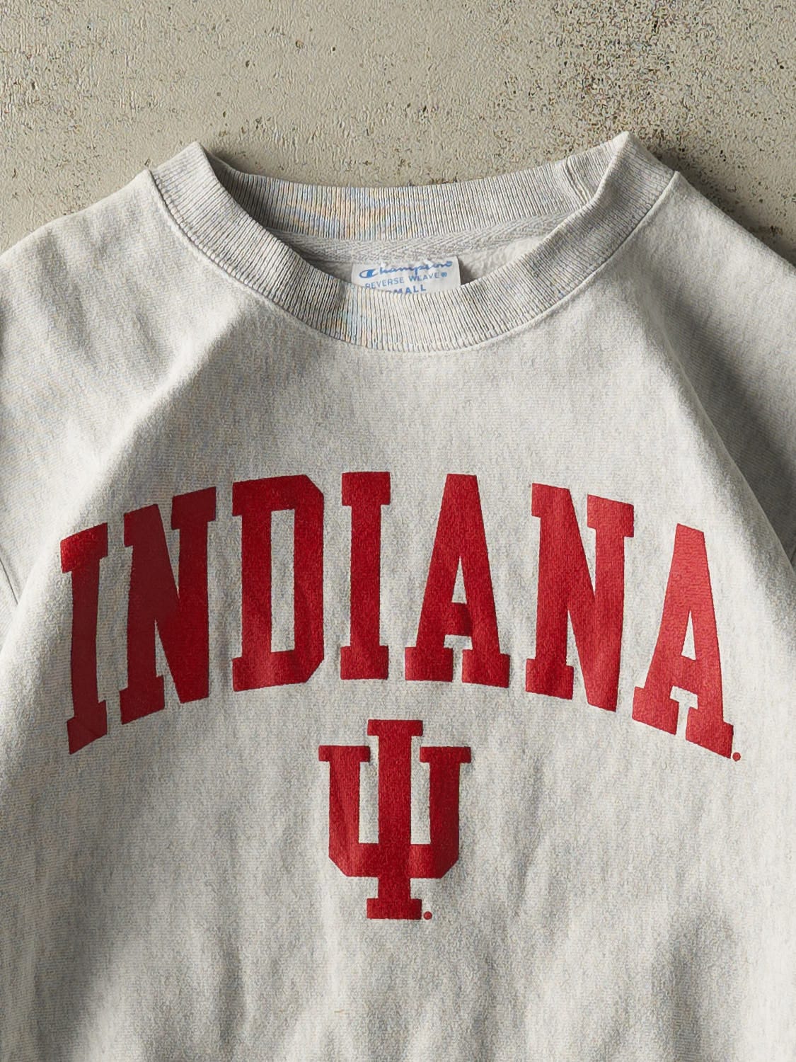 Vintage 90s Heather Grey Champion Reverse Weave Indiana University Crewneck (S)
